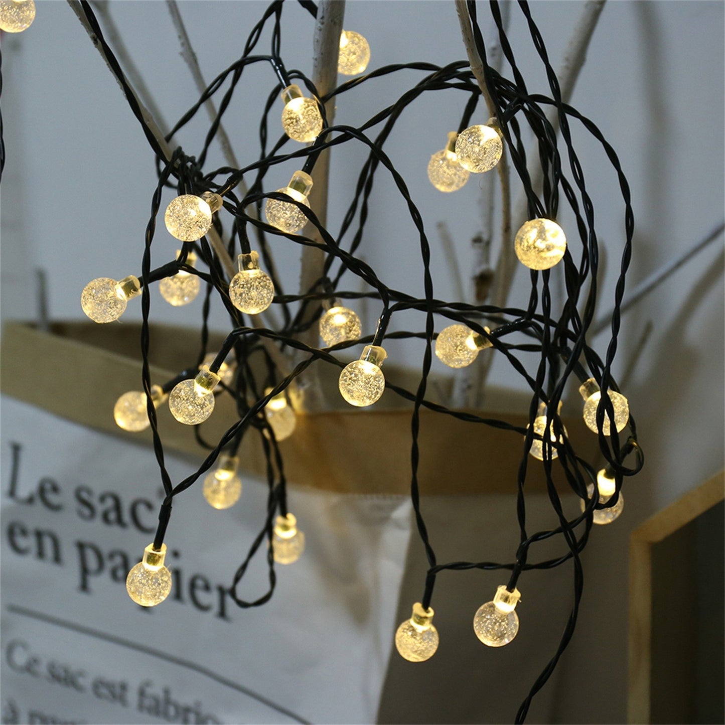 Solar Bubble Ball String Lights