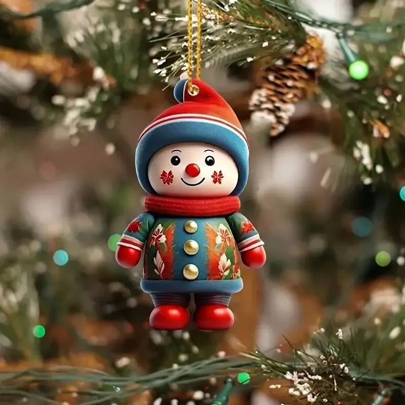 Santa & Snowman Tree Pendant