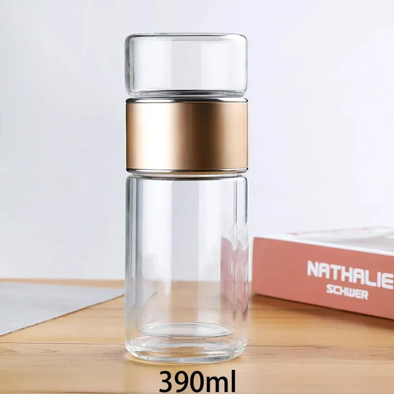 420ML Borosilicate Glass Tea Bottle with Infuser