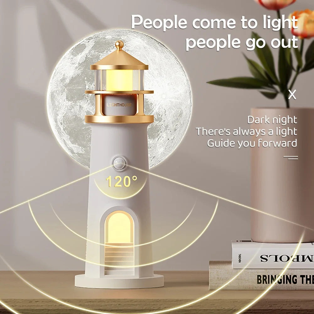Moon Projection Lighthouse Night Light