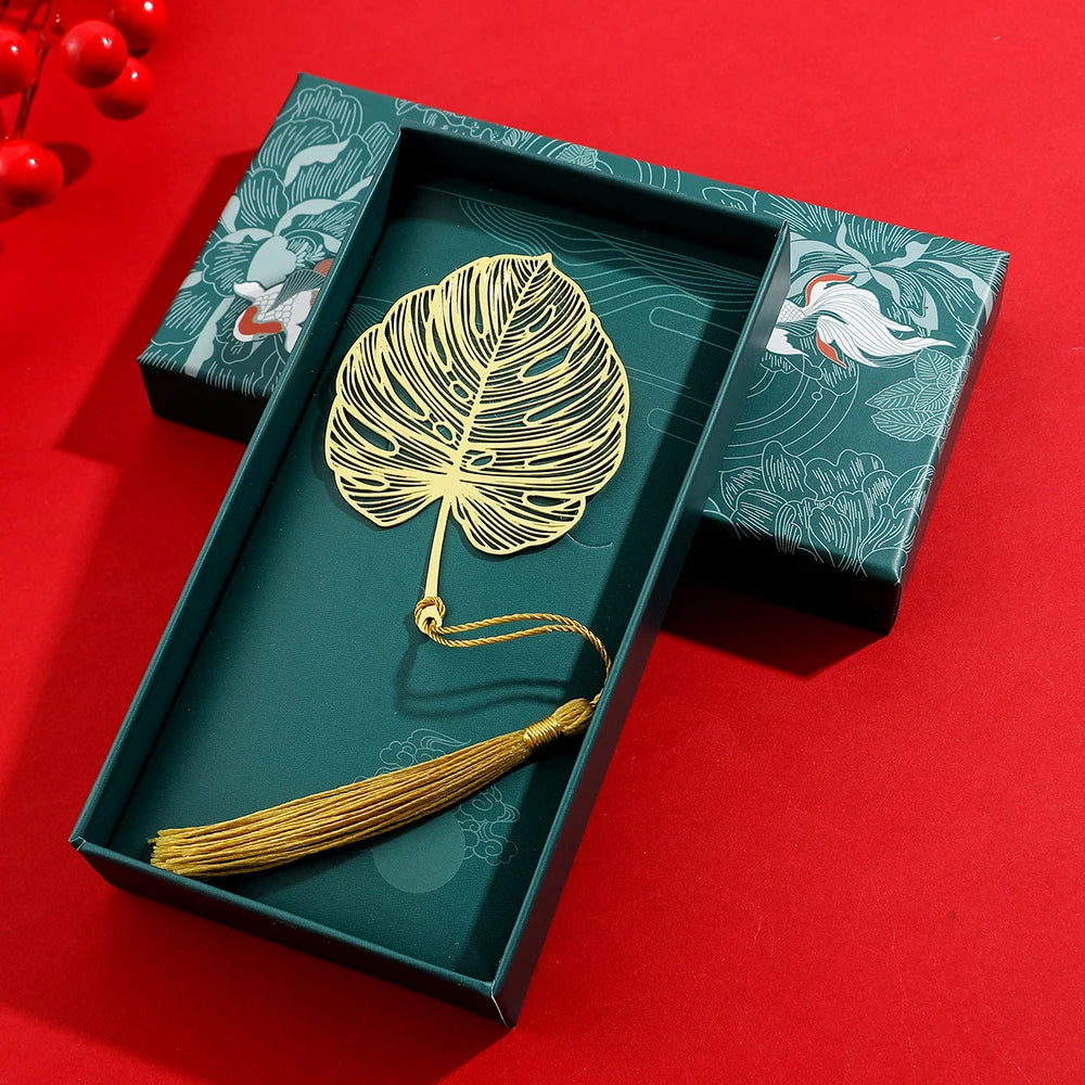 Golden Lotus & Rose Bookmark