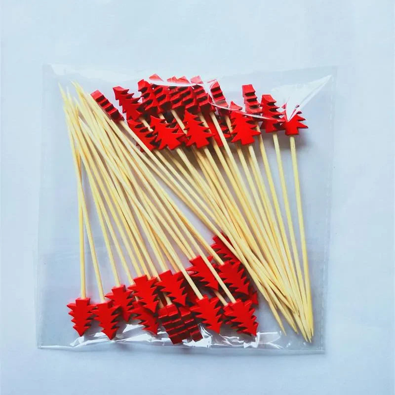 Christmas Bamboo Fruit Sticks (50pcs)