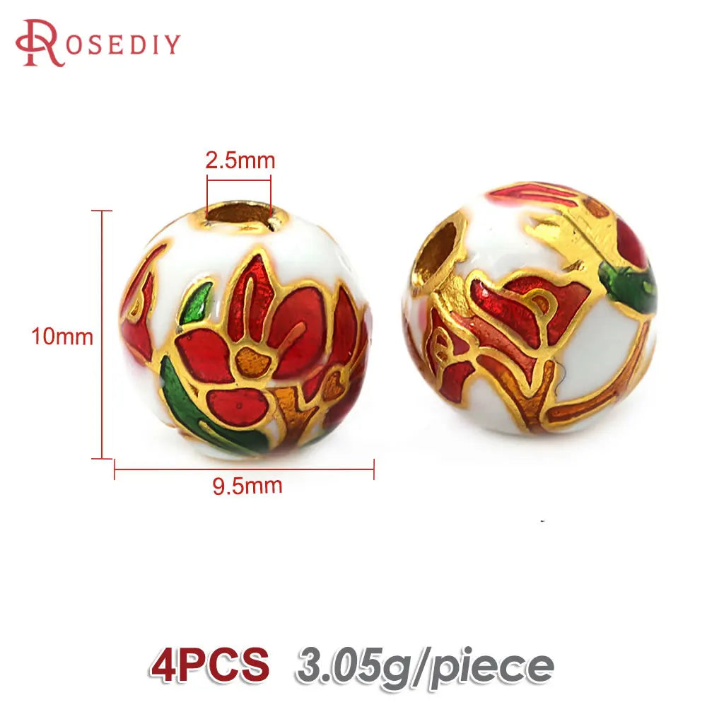 4PCS Daffodil Brass Spacer Beads