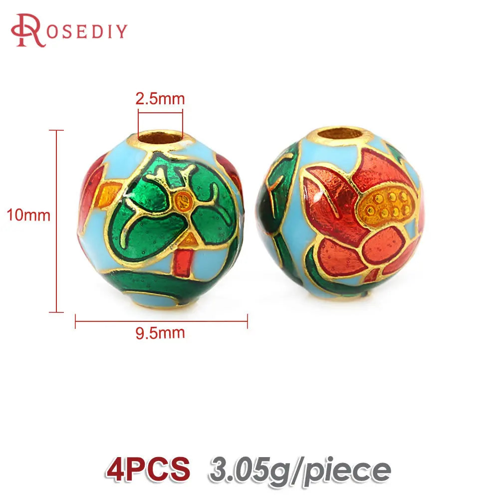 4PCS Daffodil Brass Spacer Beads