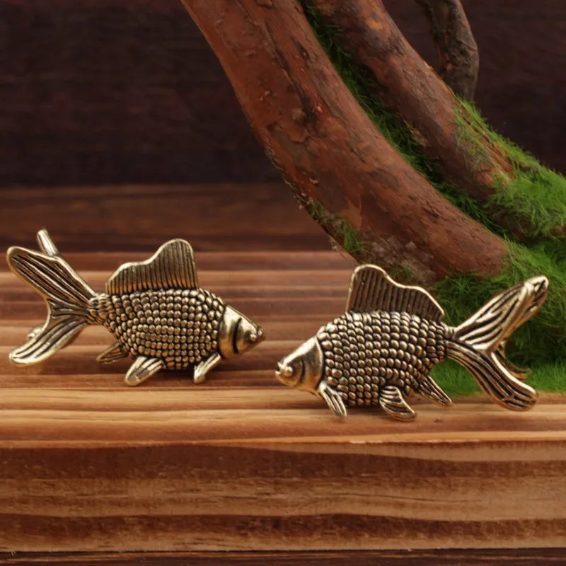 Vintage Brass Goldfish Statue