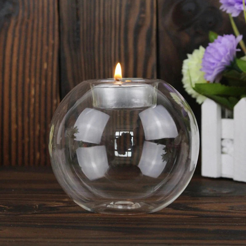 Clear Glass Tealight Candle Holder