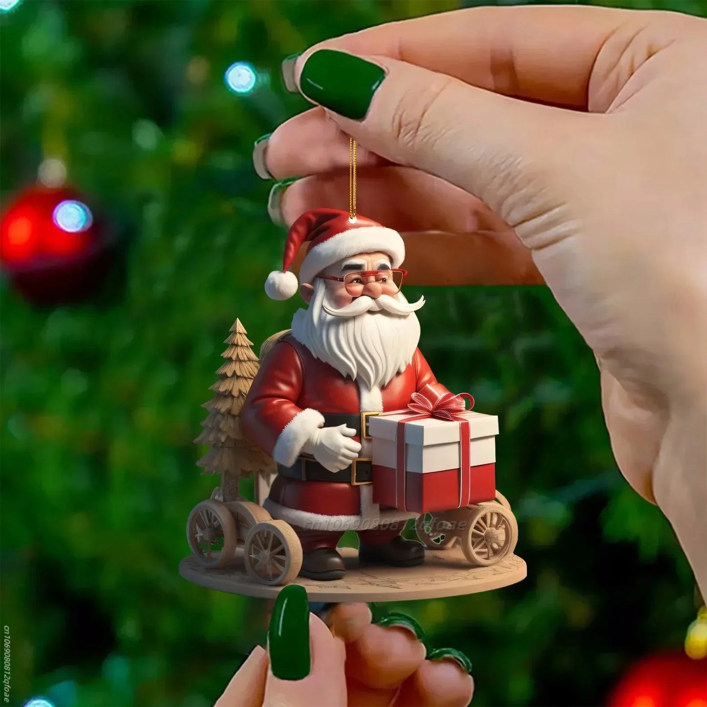 Santa & Snowman Tree Pendant