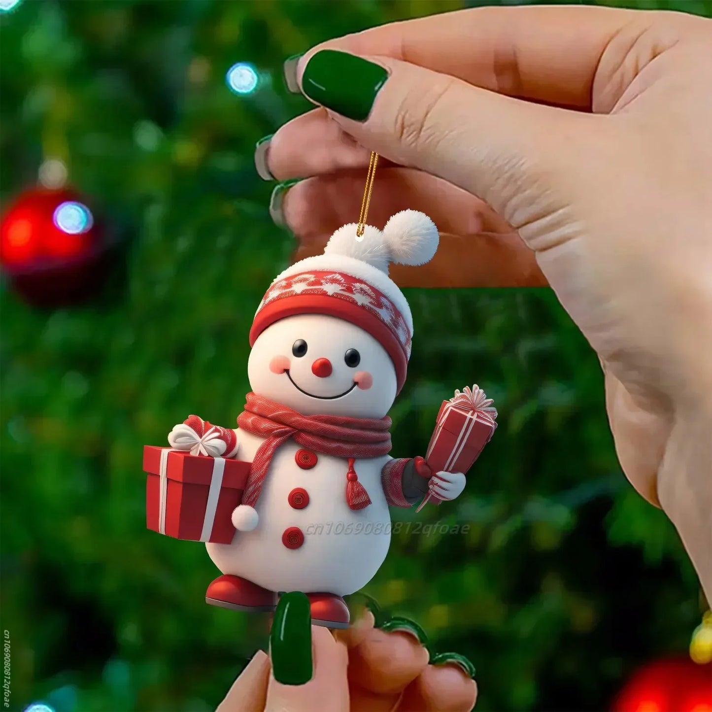 Santa & Snowman Tree Pendant