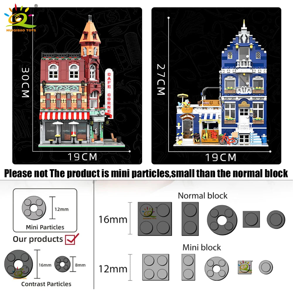 NoeluxeTM City Corner Coffee Shop Building Block Set