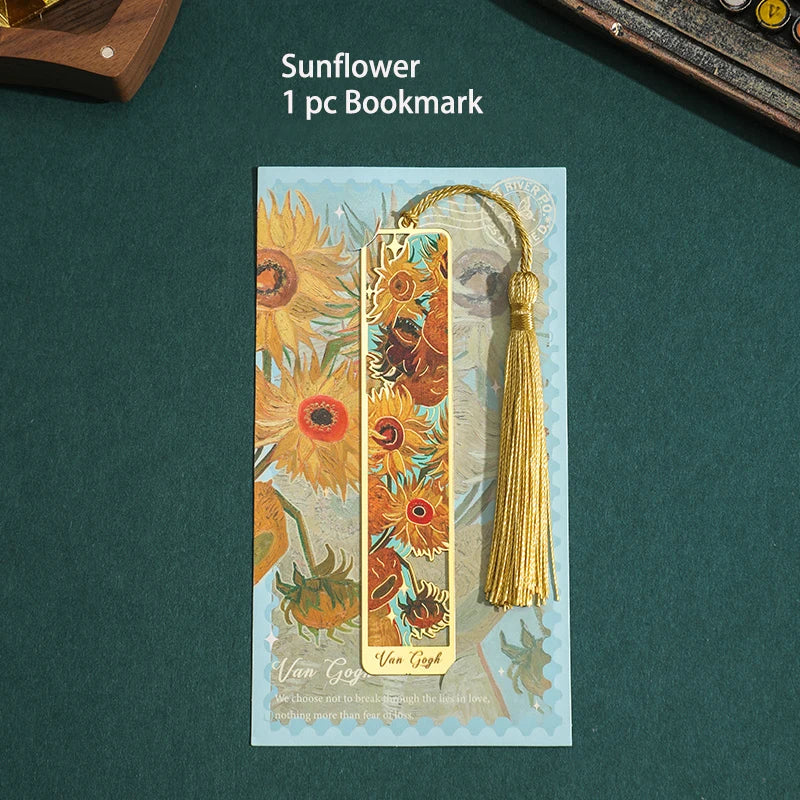 Retro Bronzed Floral Bookmark with Tassel
