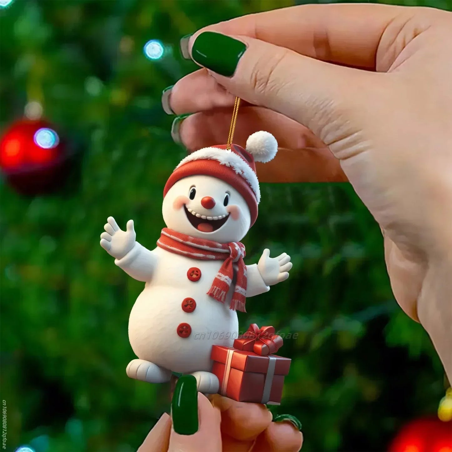 Santa & Snowman Tree Pendant