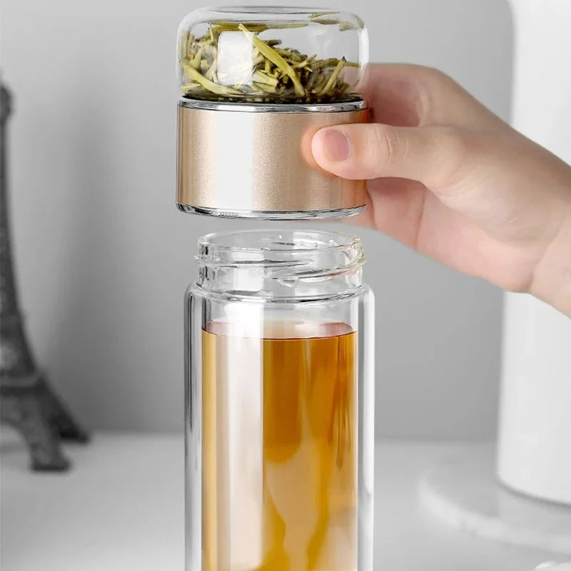 420ML Borosilicate Glass Tea Bottle with Infuser
