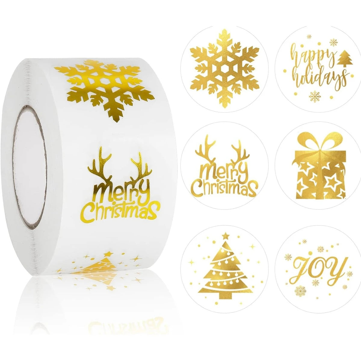500pcs Transparent Merry Christmas Stickers
