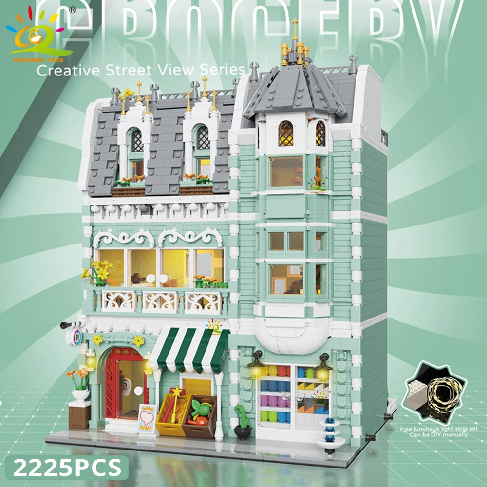 NoeluxeTM City Corner Coffee Shop Building Block Set