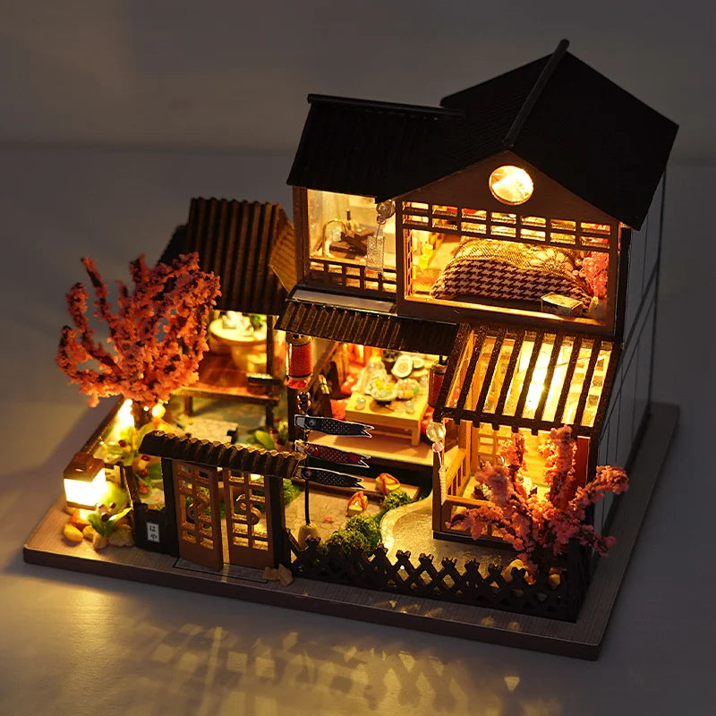 NoeluxeTM DIY Wooden Dollhouse Kit with Light