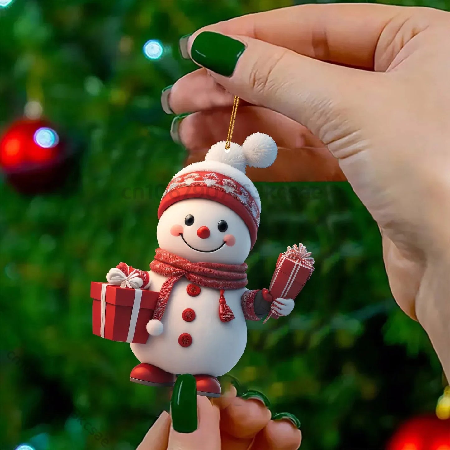 Santa & Snowman Tree Pendant