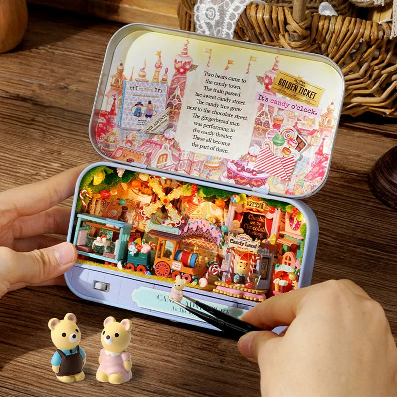 DIY Wooden Miniature Dollhouse Theatre Box