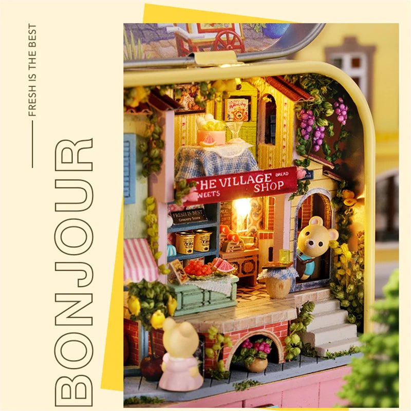DIY Wooden Miniature Dollhouse Theatre Box