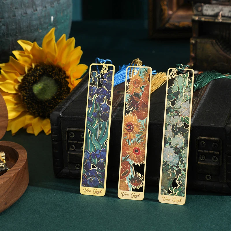 Retro Bronzed Floral Bookmark with Tassel