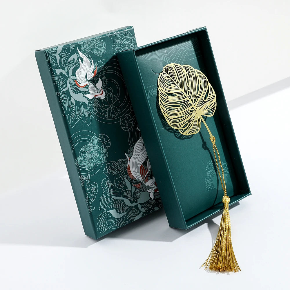 Golden Lotus & Rose Bookmark