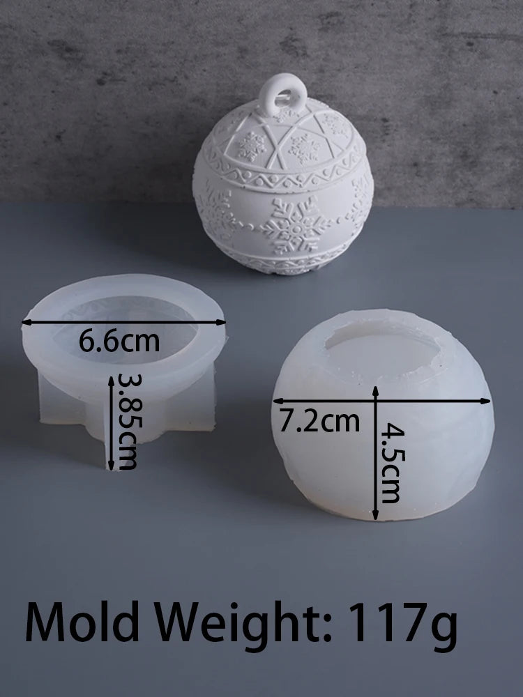 Christmas Ball Candle Jar Silicone Mold