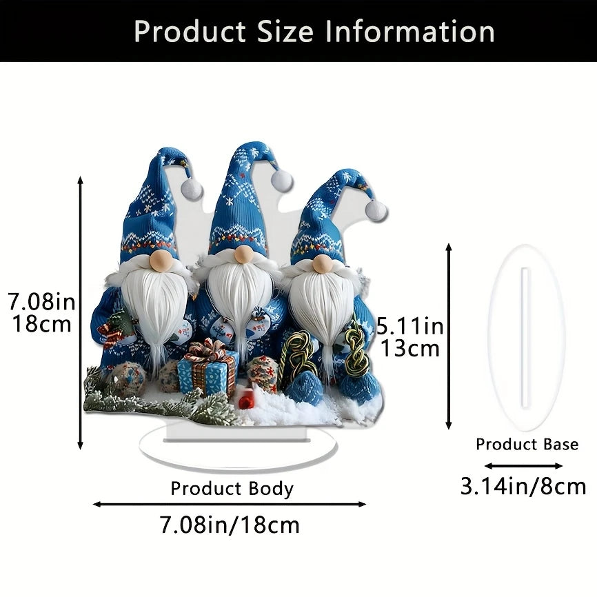 18cm Acrylic Christmas Gnome Tabletop Decor