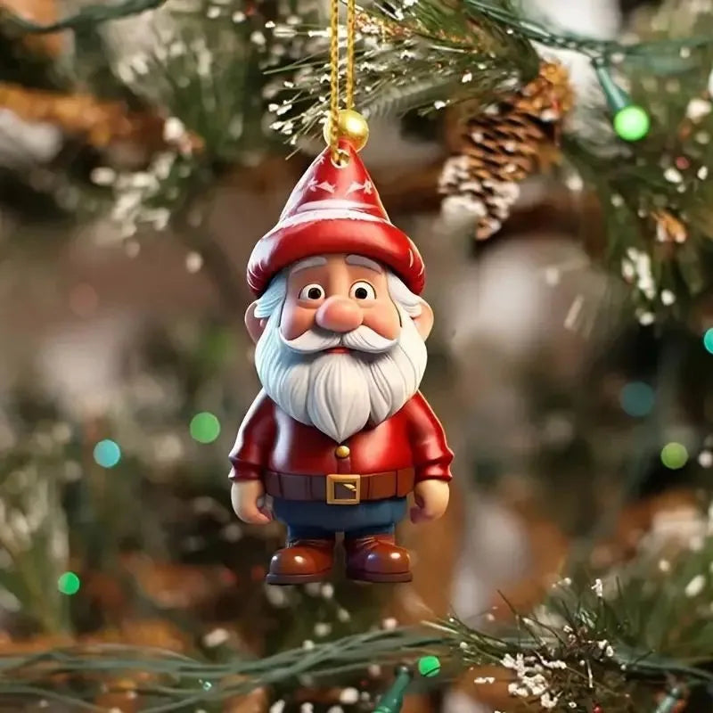 Santa & Snowman Tree Pendant