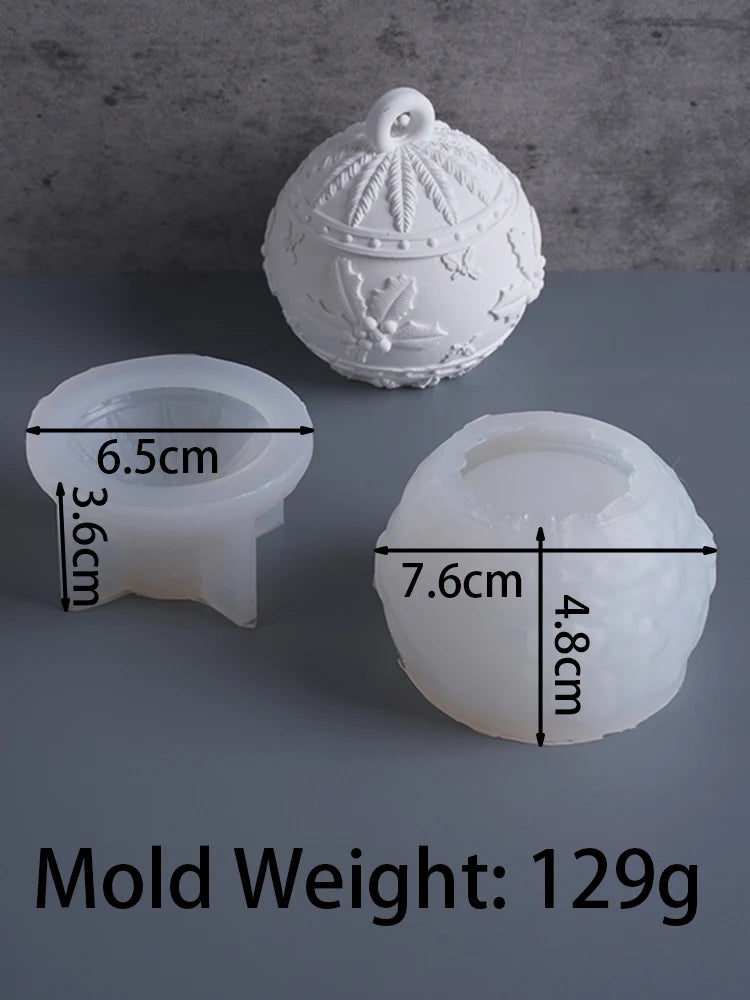 Christmas Ball Candle Jar Silicone Mold