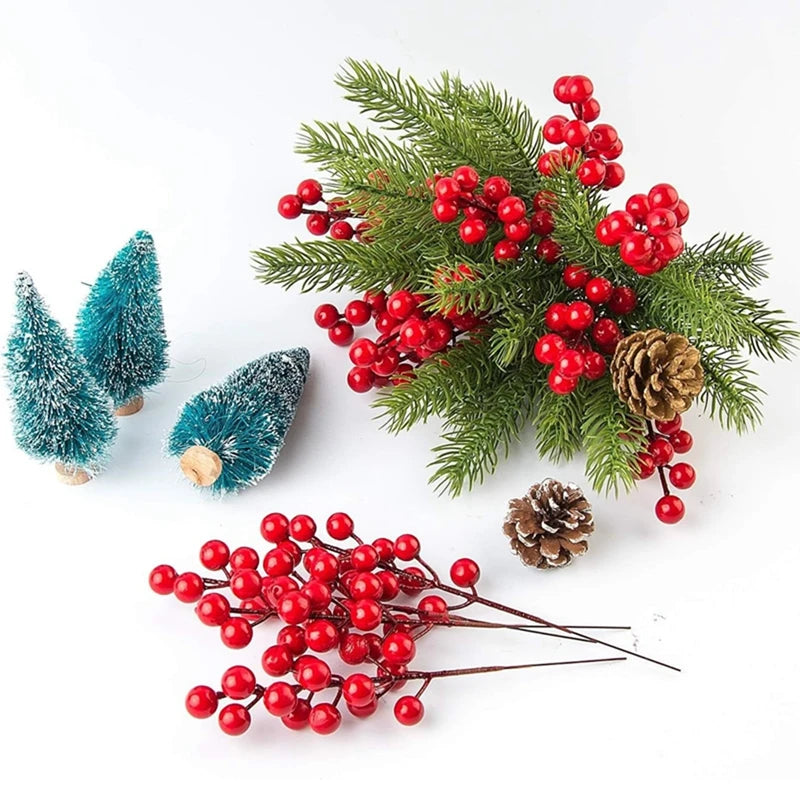 Artificial Pine & Berry Branches(10pcs)