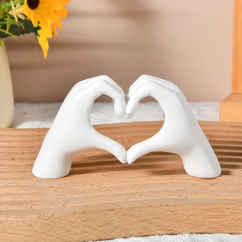 Golden Heart Hand Gesture Statue