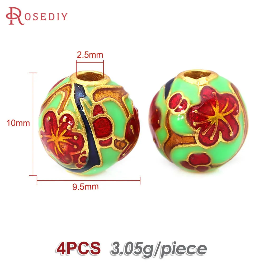 4PCS Daffodil Brass Spacer Beads