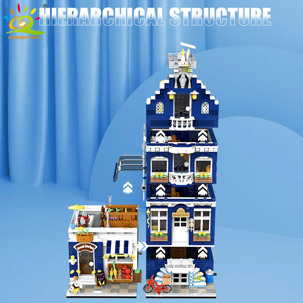 NoeluxeTM City Corner Coffee Shop Building Block Set