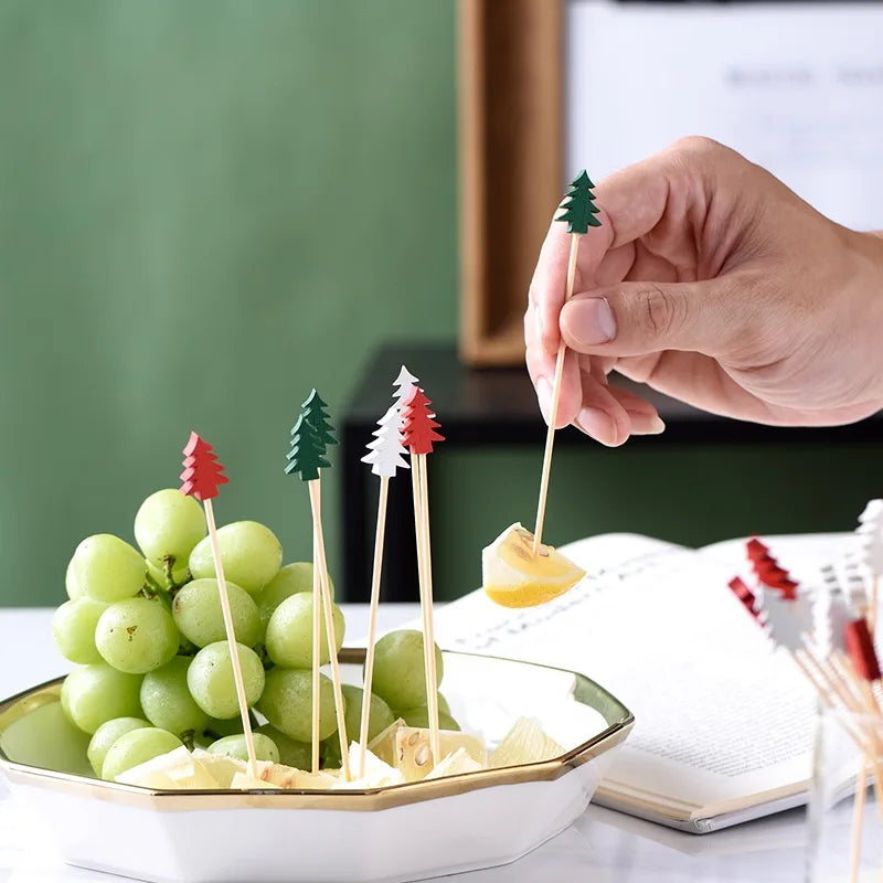 Christmas Bamboo Fruit Sticks (50pcs)