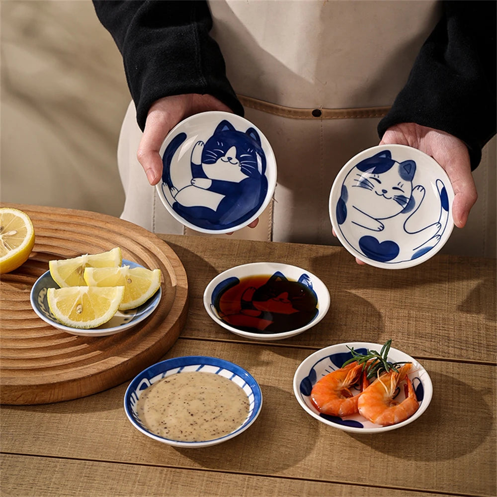 Ceramic Lucky Cat Dessert & Sauce Dish