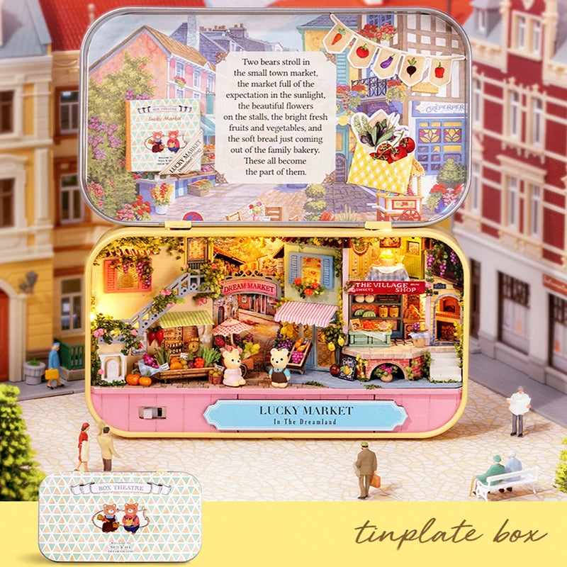 DIY Wooden Miniature Dollhouse Theatre Box