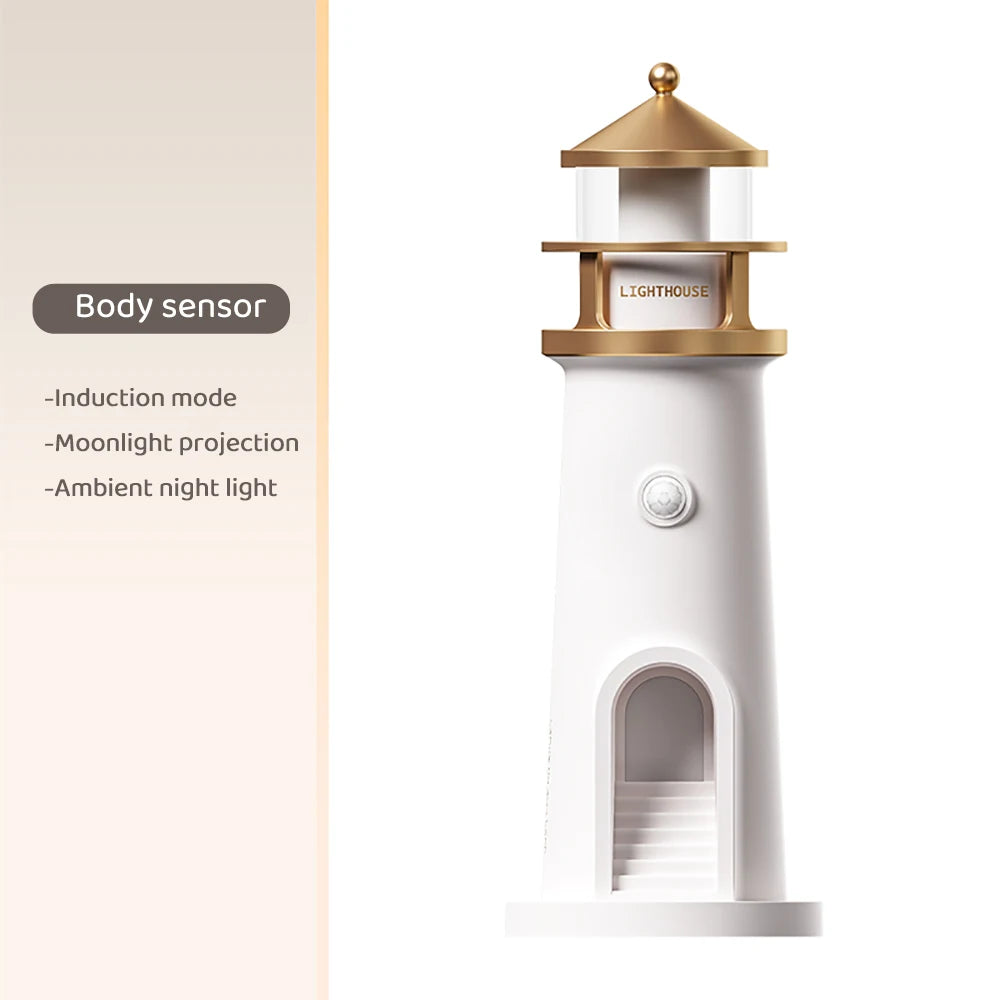 Moon Projection Lighthouse Night Light