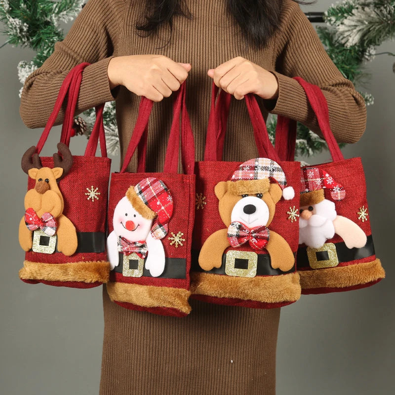Christmas Linen Gift Bag