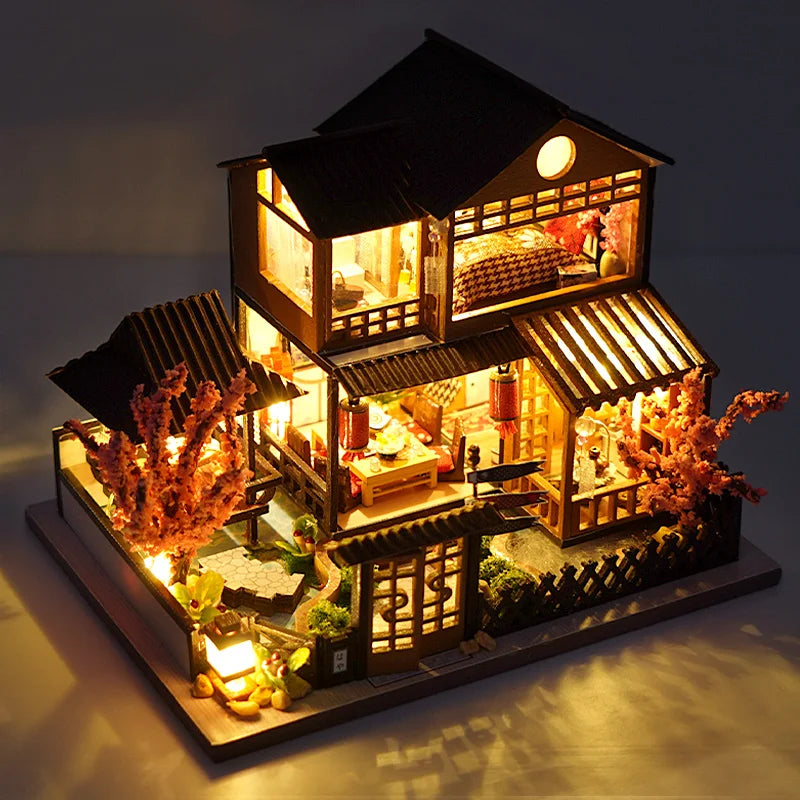NoeluxeTM DIY Wooden Dollhouse Kit with Light
