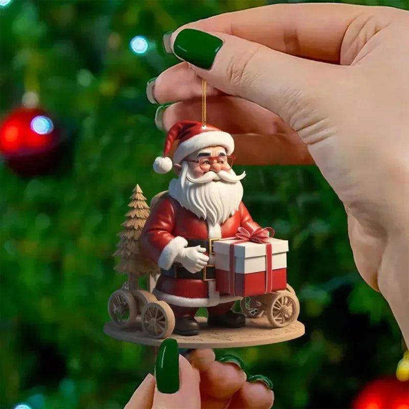 Santa & Snowman Tree Pendant