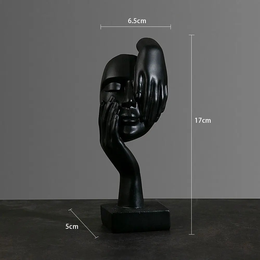 Nordic Resin Abstract Face Statue