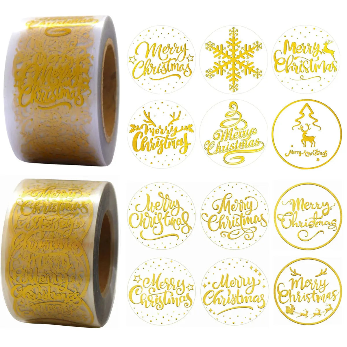 500pcs Transparent Merry Christmas Stickers