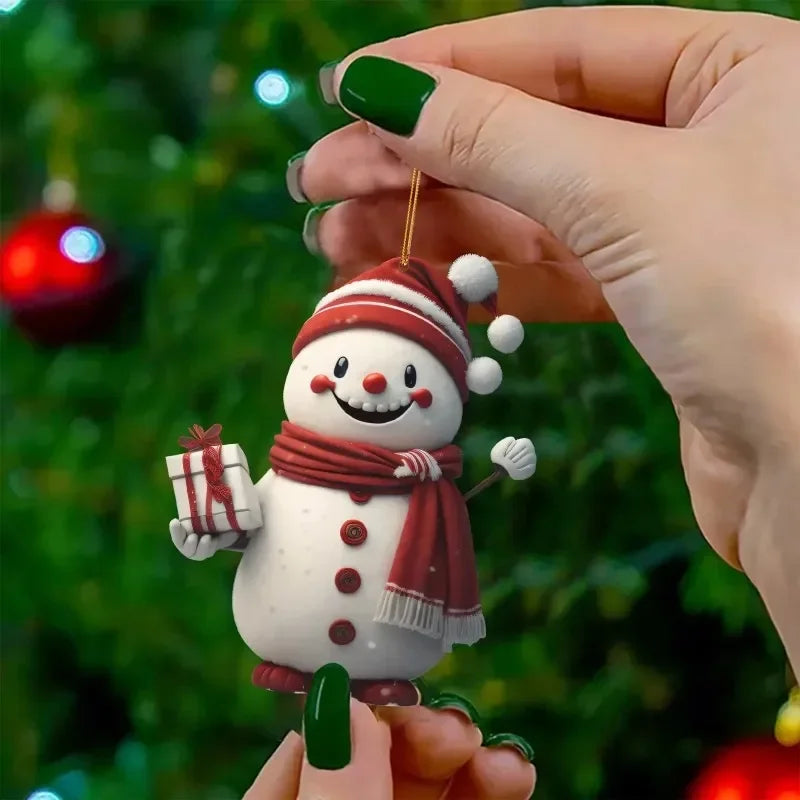 Santa & Snowman Tree Pendant