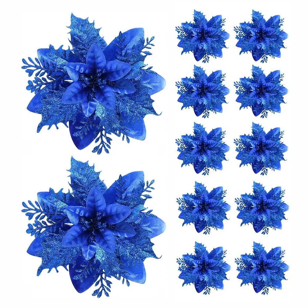 Glitter Christmas Flowers (5/10pcs)