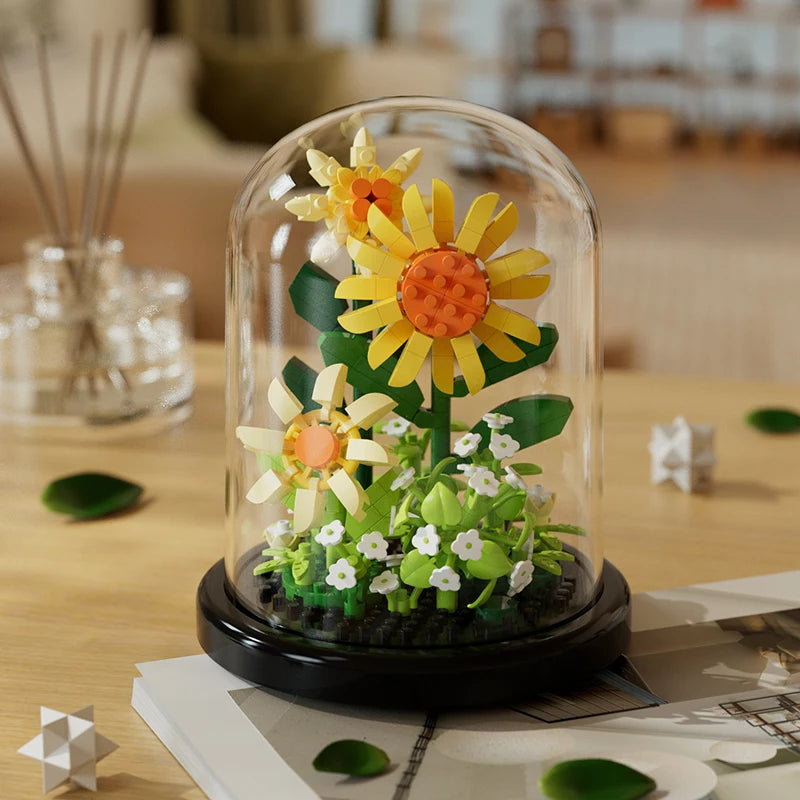 Micro Building Block Sunflower Bouquet