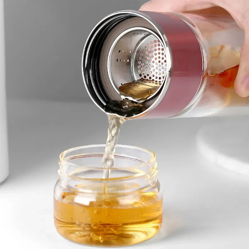 420ML Borosilicate Glass Tea Bottle with Infuser