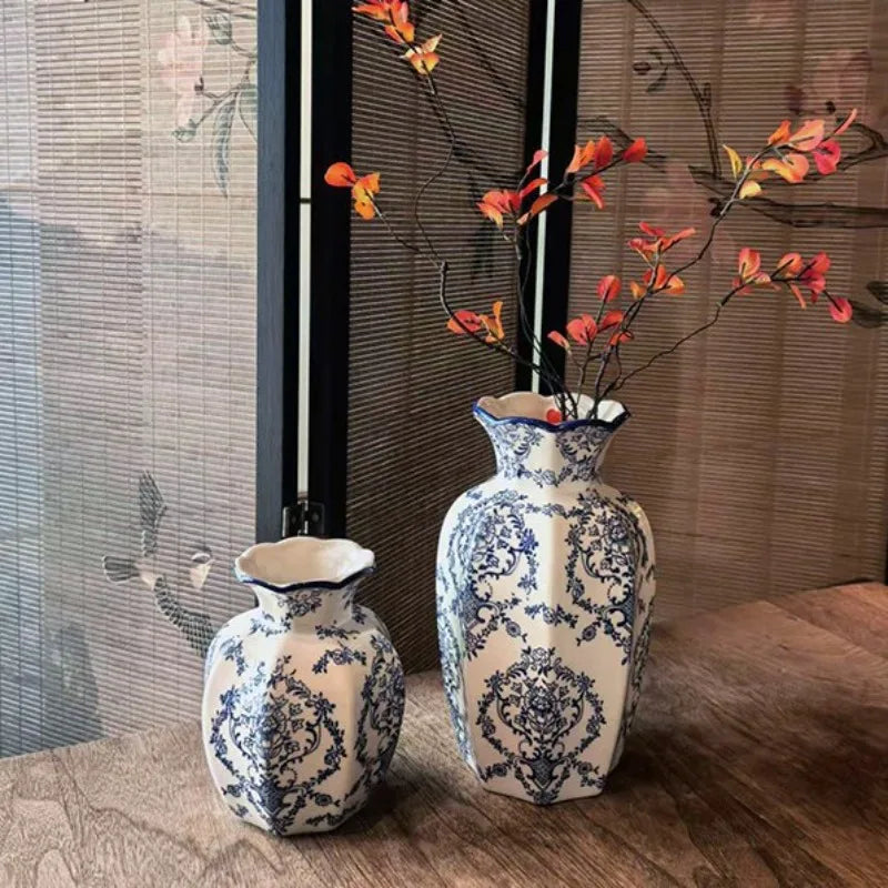 Hand-Painted Blue and White Porcelain Vase