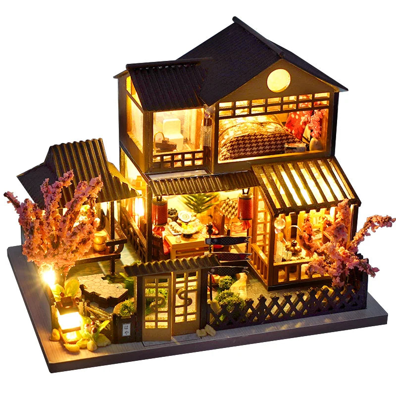 NoeluxeTM DIY Wooden Dollhouse Kit with Light
