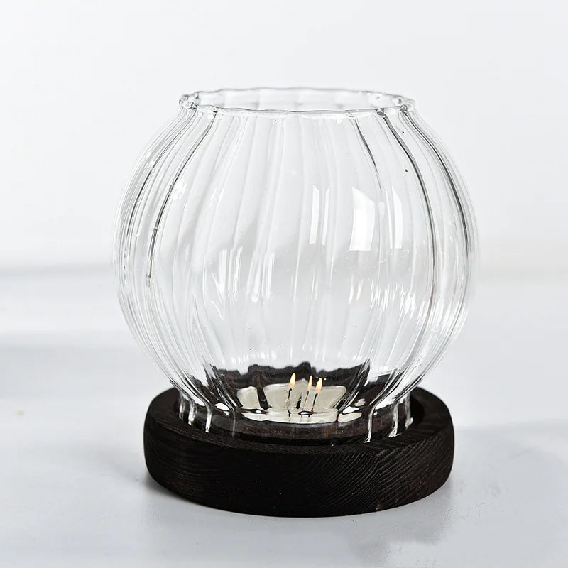 Transparent Glass Tealight Candle Holder