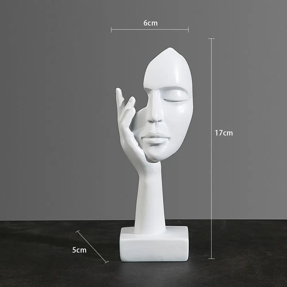 Nordic Resin Abstract Face Statue
