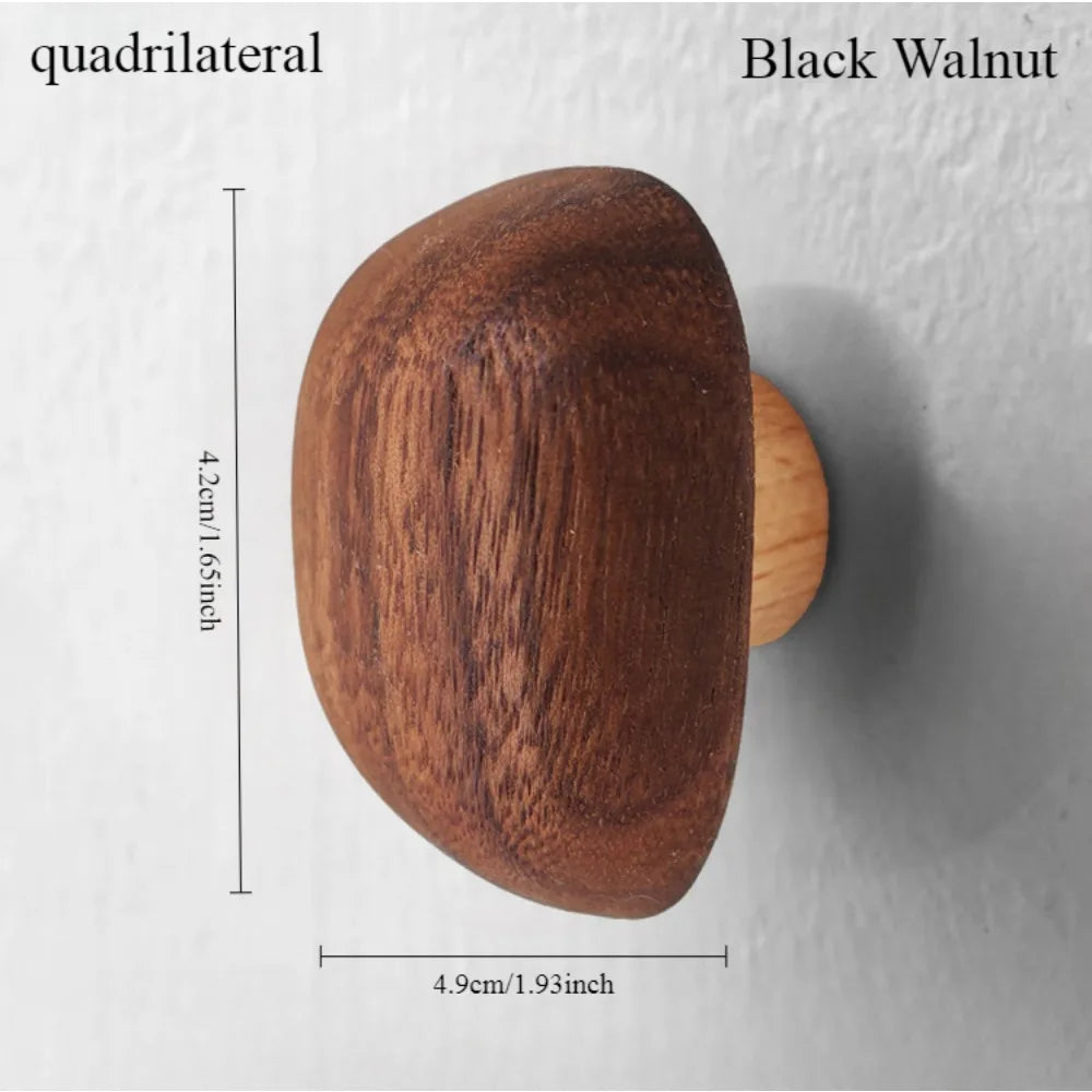 Nordic Solid Wood Pebble Drawer Handle